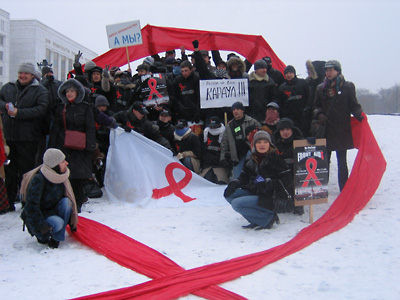 Rassemblement devant la Maison Blanche (Moscou) le 1er décembre 2004