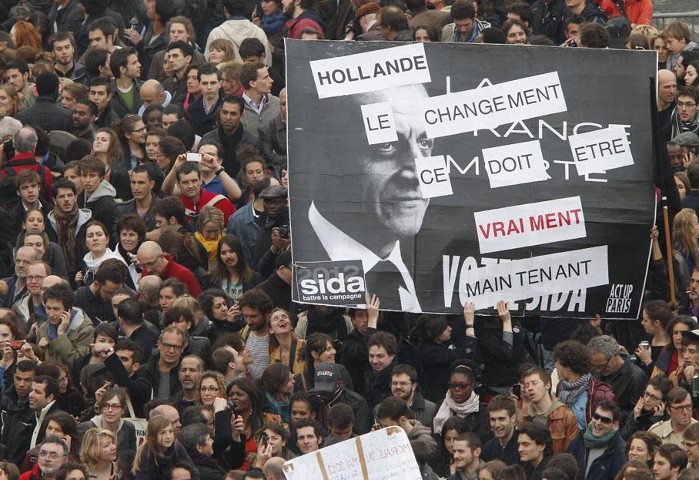 6 mai 2012 : pancarte brandie à Bastille